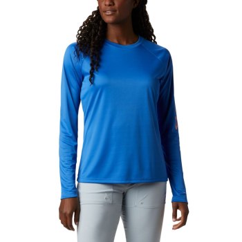 Columbia Sweater Dames, PFG Tidal II Long Sleeve Blauw LichtKoraal, 18EWQMRGK